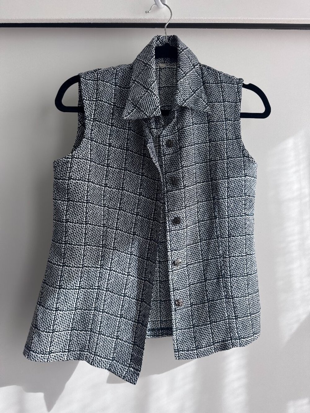 Vintage Black and White Buttoned Up Vest